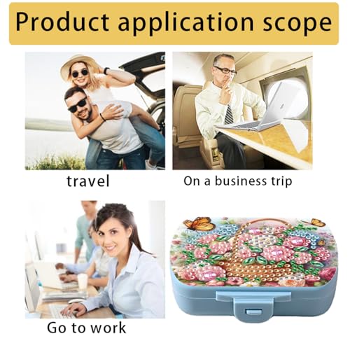 Image of ARTopet Diamond Art Painting Mini Storage Box with 6-Grid Creative Design Compact Portable Small Case for Purse Travel Daily-Flower Basket02