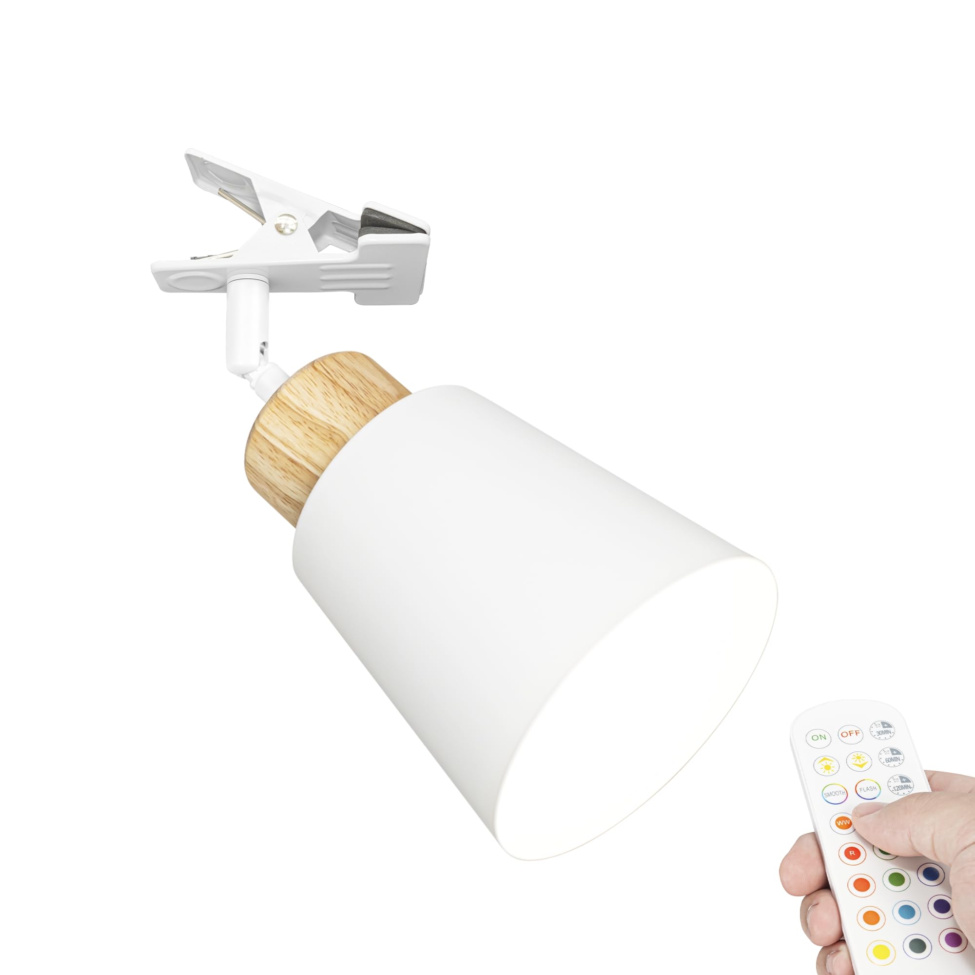 Verstellbare Klemmlampe mit Akku,LED Wandlampe innen,Weiß Dimmbar Nachttischlampe,Schreibtischlampe ideal für Flur Büro Heimgebrauch - 13x13CM - TD0603-QP57