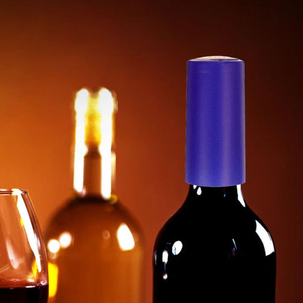 Wine Bottle Heat Shrink Capsules Sealing Caps PVC Blue 30pcs