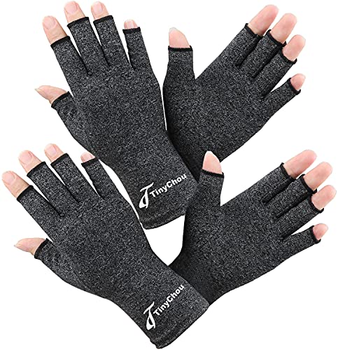 2 Pairs Compression Arthritis Gloves for Women and Men - Fingerless Gloves for Arthritis Hand Pain Relief Typing 2 Pairs Compression Arthritis Gloves for Women and Men - Fingerless Gloves for Arthritis Hand Pain Relief Typing