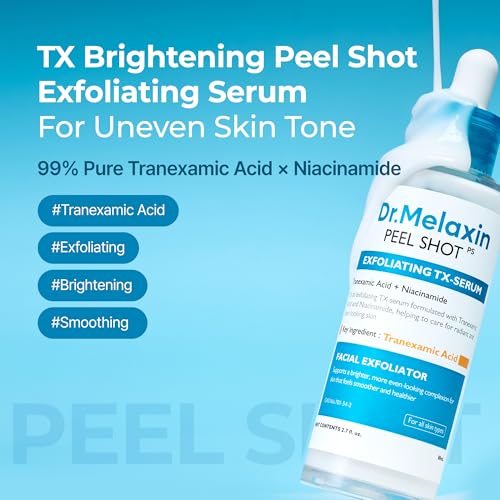 Image of Dr.Melaxin Peel Shot Exfoliating TX Serum 80ml - 99% Pure Tranexamic Acid & Niacinamide + AHA PHA Brightening Exfoliating for Uneven Skin Tone, Dark Spots & Dullness | Smooth | Korean Skincare