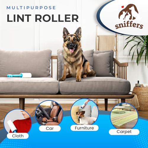 Image of Pet Hair Remover Lint Roller with Paw Handle | 60 Sheets | Hair Remover for Dogs and Cats | Ideal for Clothes, Furniture, Coats, Car Seats, Carpets, Fabric, and Dust Cleaning