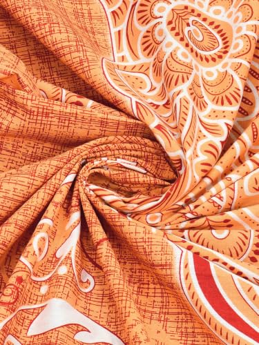 Image of 300 TC 100% Pure Cotton Bedsheet for Double Bed King Size (90x108) inch, Jaipuri Print Double Bedsheet with 2 Pillow Covers, Premium Printed Flat Bed Sheet