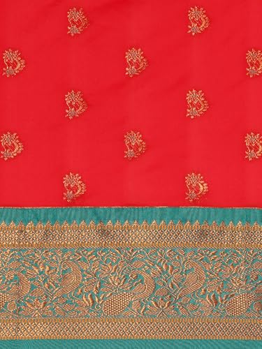 Varkala Silk Sarees red paithani silk saree in soft silk – image 5