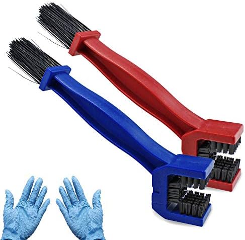 Kungfu Mall 2Pcs Motorcycle & Bicycle chain cleaning brush Mountain Bike Cleaning Maintenance Tool(Red, Blue)