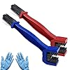 Kungfu Mall – Lot de 2 brosses de nettoyage pour chaîne de moto ou de vélo – Rouge, bleue