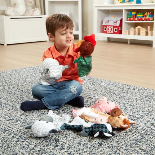Melissa & Doug Barn Buddies Plush Hand Puppets 6-Piece Pretend Play Set - image 6
