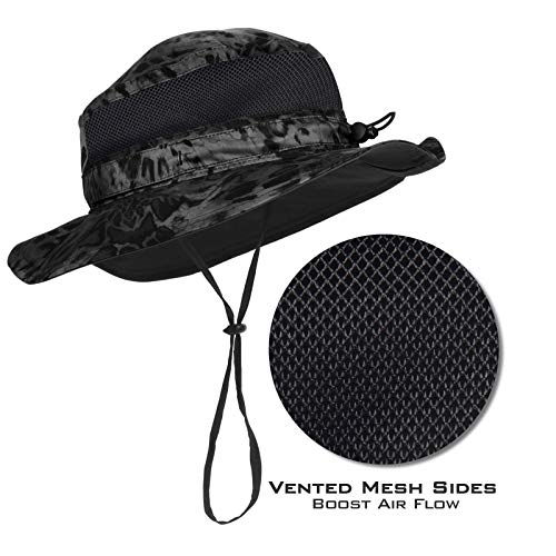 Kastking Sol Armis Upf 50 Boonie Hat - Sun Protection Hat, Fishing Hat - Breathable Fabric - Comfortable - Prym1 Camo,Blackout #TOP4