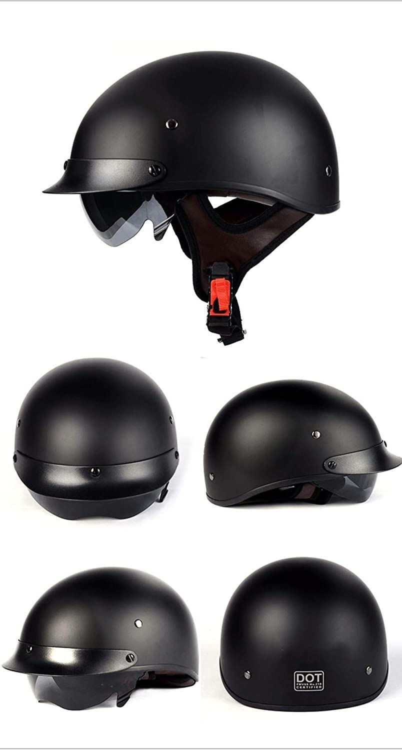 Casco De Moto Media Cara – Bobber, Scooter O Crucero, ABS+EPS, Ligero Y Ajustable (Talla L)