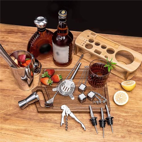 Set completo coctelera 23 piezas acero inoxidable miniatura 4