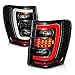 AmeriLite for 1999-2004 Jeep Grand Cherokee C-Type LED Tube Black Tail Lights Assembly Set- Passenger and Driver Side