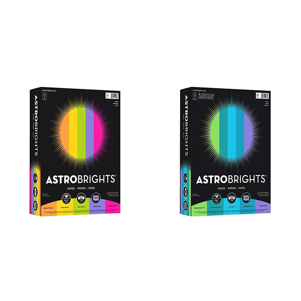 Neenah Astrobrights(R) Bright Color Paper Assortment, 8 1/2in x 11in, 24lb, 500 Sheets per Ream