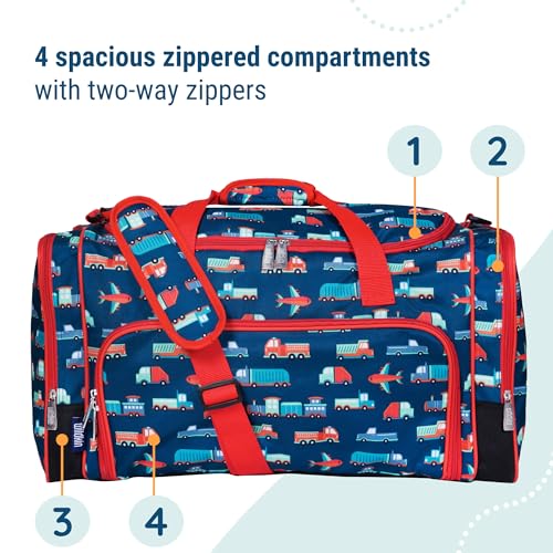 Image of Wildkin Kids Weekender Duffel Bag - Carry-On Size for School, Travel, & Sleepovers