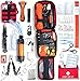 WONCROW | Kit de Survie Complet + Trousse de Secours + Paille Filtrante + Sac + Pierre Allume Feu Couverture Pince Multifonction Outils Accessoire Militaire Boite Complète Gadget Premiers Soins Pêche