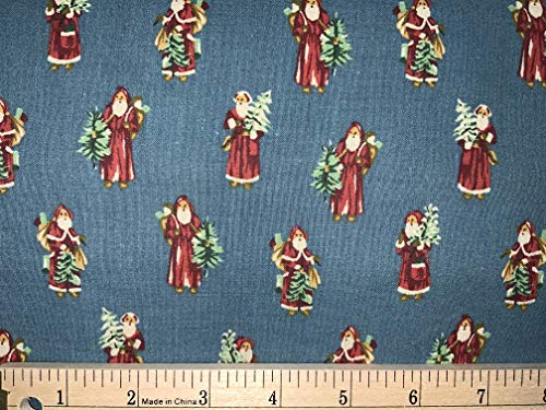 45” Wide Christmas Marcus Bros Santa with Blue Background