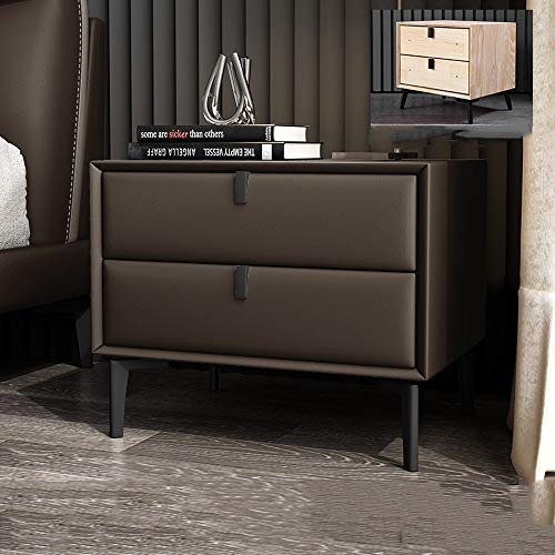 CAPXXIN Mesita de noche - Nórdica minimalista alta mesita de noche de cuero, decoración del hogar moderna minimalista Locker mesa de noche de cuero de gama alta - Tamaño: 47 x 40 x 50 cm (color