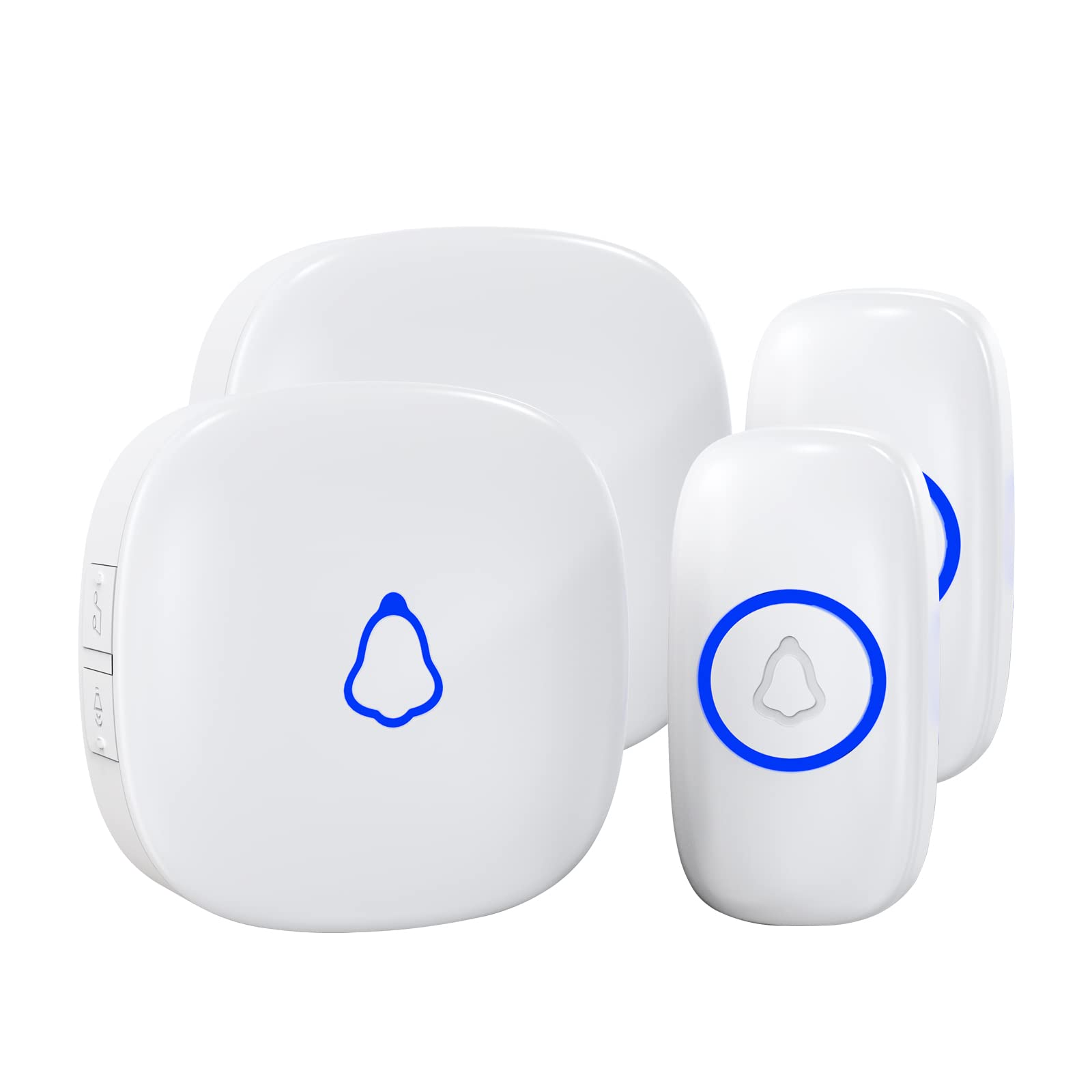 SECRUI Wireless Doorbell, 2 Plug in Receiver 2 Bell Push Waterproof Battery Operated Cordless Doorbell Operating at 1,000 Feet Long Range Chimes Volume Adjustable Easy Install for Home, School, Office — image 1