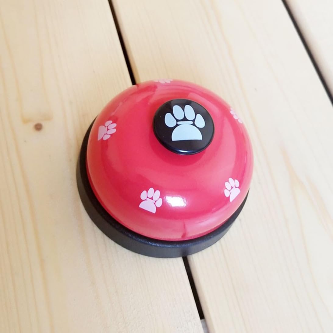 Campanello per Addestramento Cani e Gatti con Base in Gomma Antiscivolo - Anello Trasparente per Porta Animali Domestici Rosso