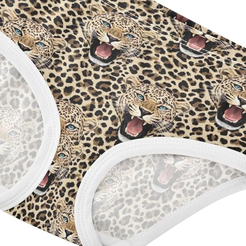 Joisal Fierce Leopards Art Heads Panties for Girl Toddler Girls Underwear Cotton Print Underpants Briefs 2t4