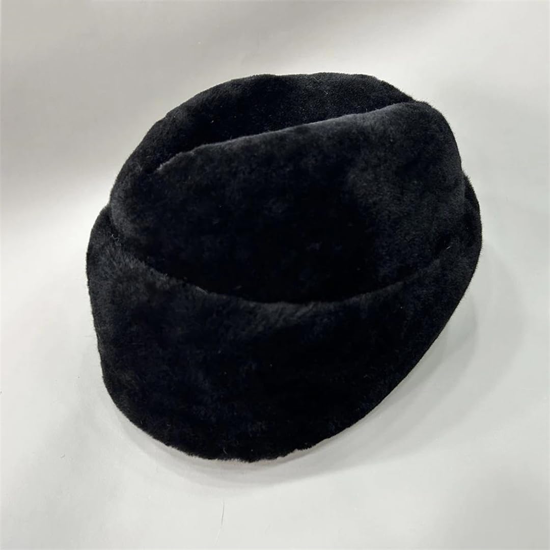 Wjnvfioo Gorro de lana sintética para hombre, gorro de lana de moda, gorro cálido para invierno, boina de lana peluda