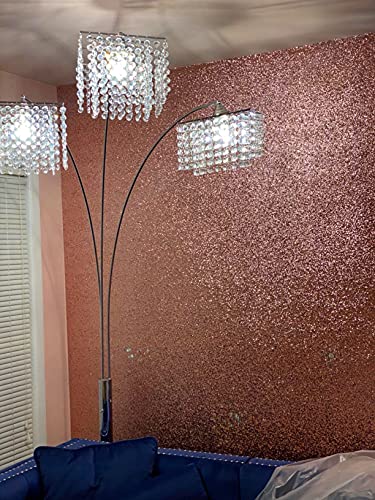 Dhhouse Self Adhesive Rose Gold Chunky Glitter Wallpaper, Sparkle Glitter Wallpaper For Wall (17.4In X 16.4Ft, Rose Gold) #TOP1