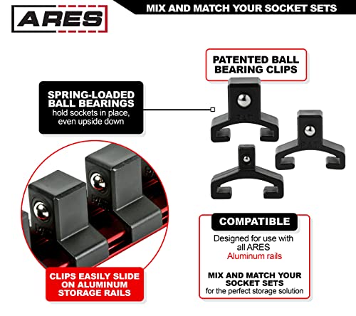 Image of ARES 70087 3-Pc 1 /4,3 /8,1 /2-In Socket Rail
