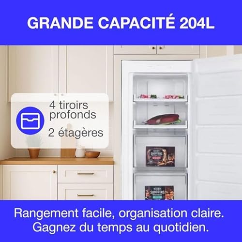 Congélateur armoire CONTINENTAL EDISON CECUF204NFWD 204 Total No Frost Classe D - vue 4