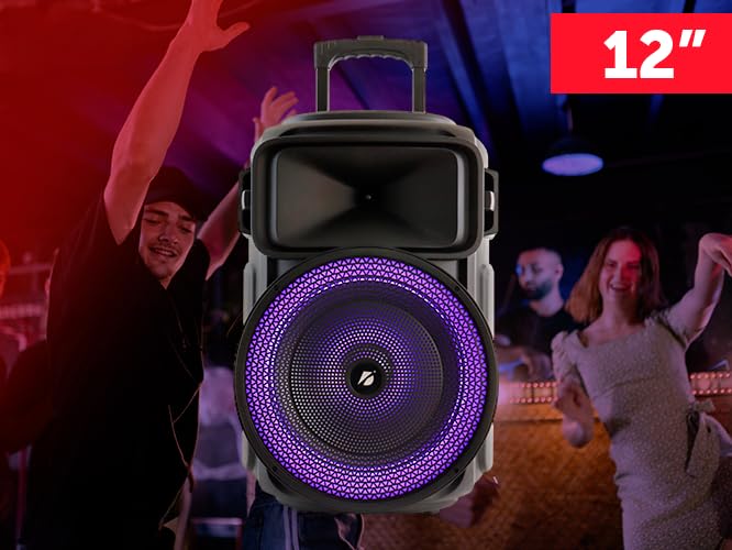 Altavoz Portátil Bluetooth 12" Negro: Sonido Potente y Luces RGB para Tus Momentos Especiales