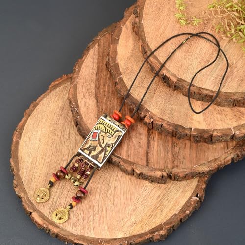Image of AAKRITI ART CREATIONS Handcrafted Tribal & Brass Necklace Collection | Floral, Leaf & Elephant-Inspired Artisan Jewelry | Dhokra, Glass & Ethnic Statement Necklaces for Women