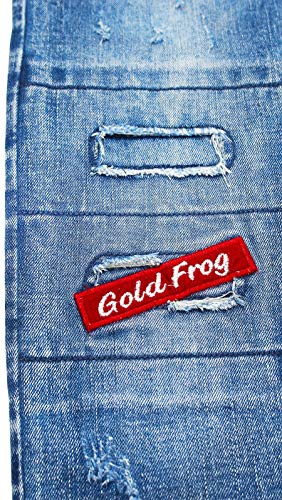 KIDSCOOL SPACE Big Junior Girls Ripped Denim Pants,Patched Slim Jeans,Blue,9-10 Years4