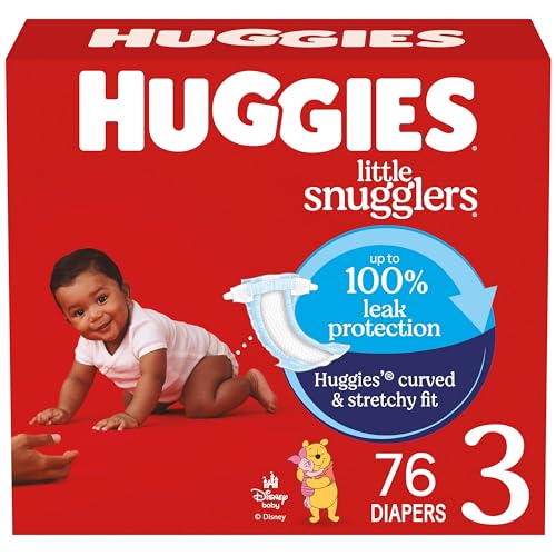 Image of Huggies Size 3 Diapers, Little Snugglers Baby Diapers, Size 3 (16-28 lbs), 76 Count, Packaging May Vary