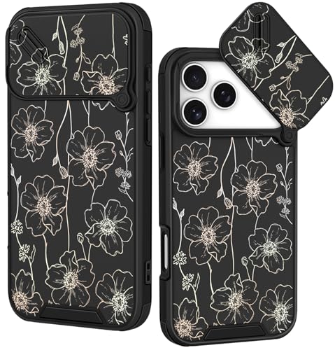 Image of Funermei for iPhone 17 Pro Max Case - Women Girls Cute Phone Cover Pretty Girly Aesthetic Black Butterfly Unique Design with Slide Camera Cover and Dual Protection Funda for iPhone 17 Pro Max Case