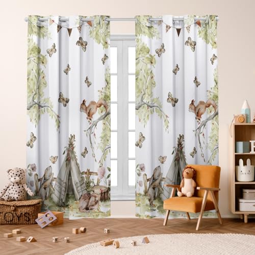 Cortina Infantil Blackout 2,80x2,20 Decoração Divertida para Quarto de Criança (Cabaninha)