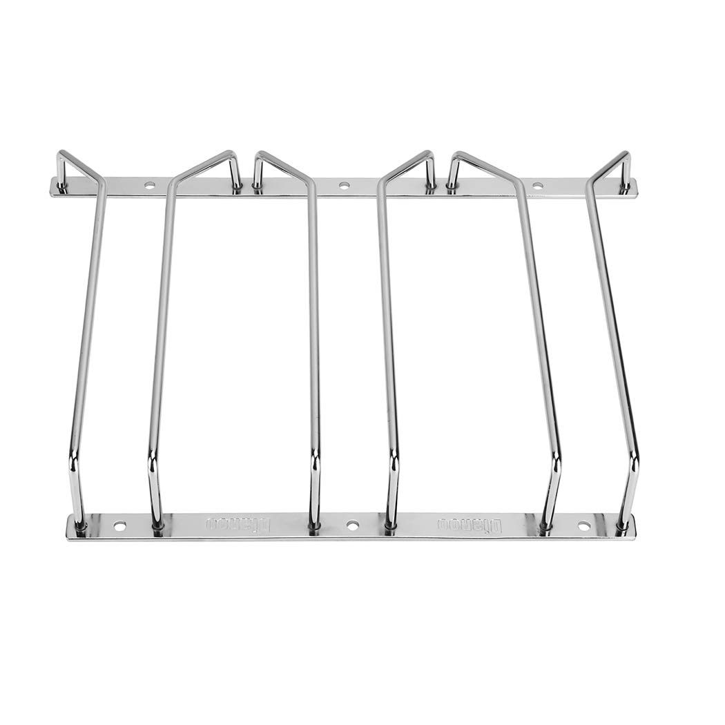 Portabicchieri Sotto Gabinetto Sospensione Rack Porta Calici Di Vino Titolare Con Viti Finitura Cromata 24cm 3 Righe