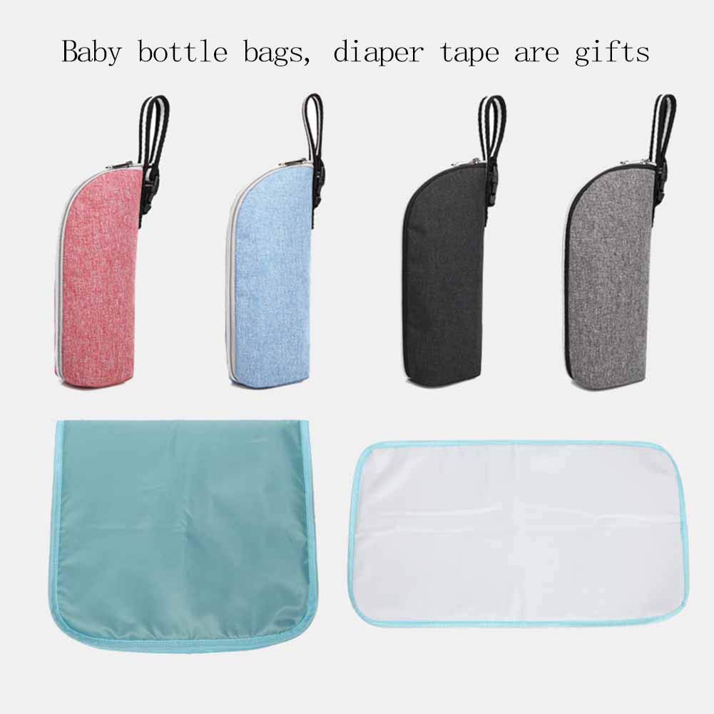 LAI HO 2019 New Oxford Panno Mummy Bag Bambino Multi-Function Grande capacità Madre Diaper Bag Bottiglia Zaino del Bambino Zaino Baby Care,Grigio