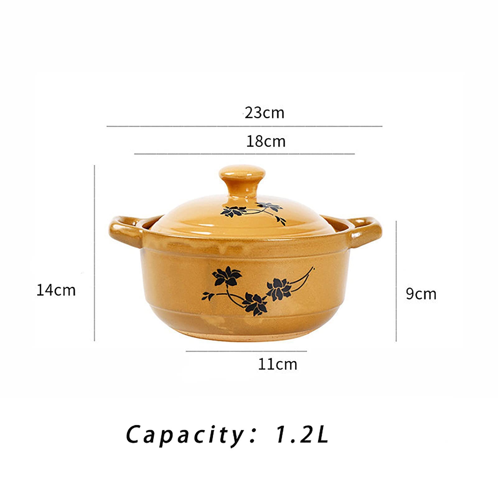 pentola di terracotta, Casseruola con coperchio, casseruola in ceramica pentola antiaderente