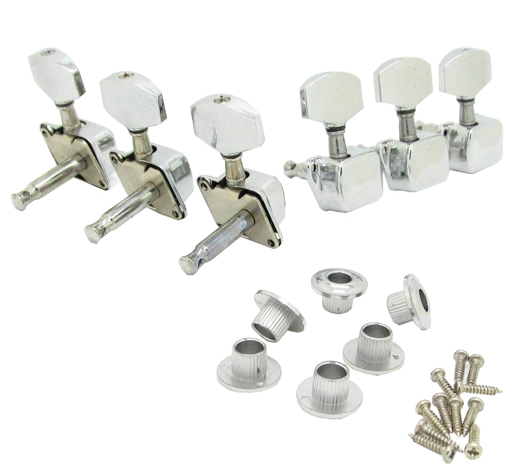 6-PCS 3L3R Semiclosed Guitar Tuning Pegs Machine Heads, Locking Tuners Tuning Keys Set for Acoustic, Classical, Electric Guitar Replacement, Chrome