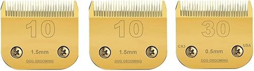 2 unidades 10#30 cortadoras desmontables de cerámica afilada para mascotas, compatible con Andis, Oster A5, Wahl KM Series Clippers, longitud de