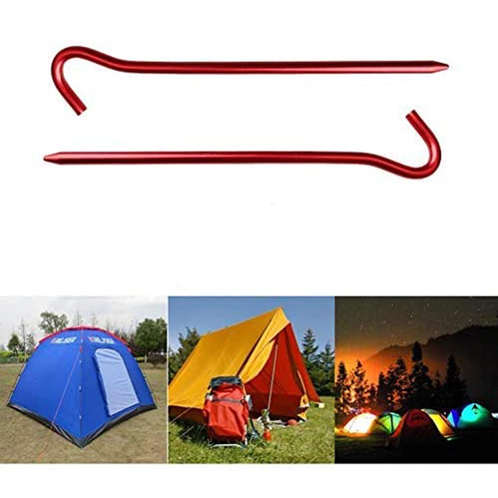 Paquet de piquets de Tente avec Sac de Rangement, Clou de Tente en métal léger, piquets de Camping Robustes en Alliage d'aluminium pour Le Jardinage, la randonnée, la Plage