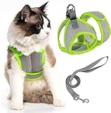 Neck Free Cat Harness and Leash Set for Outdoor Walking, Escape Proof Adjustable Kitten Vest Harness with Soft Breathable Mesh, Lightweight Cat Vest Harness for Small Dog Puppy Rabbit & Small Animal