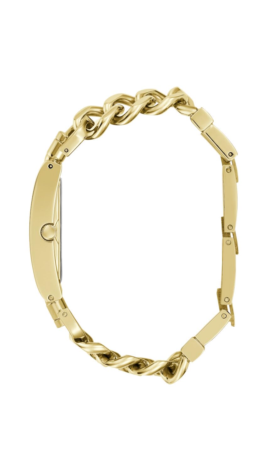 Guess GT MOD Heavy Metal Damen Armbanduhr, Edelstahl, 28 mm, Edelstahlarmband, Farbe: Gold, 3 bar, Zifferblatt: Grün, GW0740L2