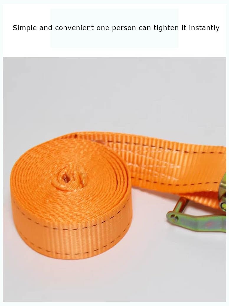 Correas Tensoras con Carraca Robustas Correas De Amarre con Trinquete para Transporte De Materiales Motocicletas Bicicletas Mudanzas Paquetes De Equipaje (1 Unidades)(Regular,3.8cmx2.5m/1.49x98in)