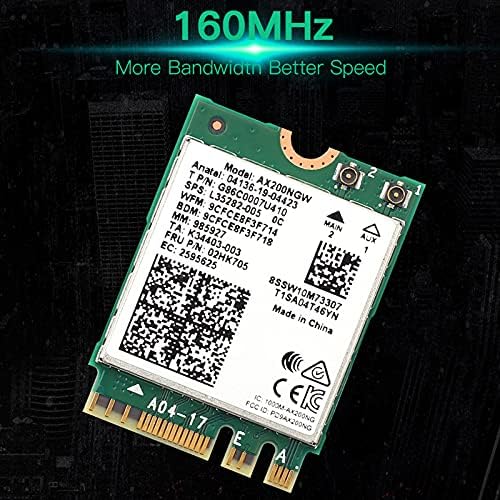 Teday AX200NGW module emphasizing 160MHz bandwidth for better speed.