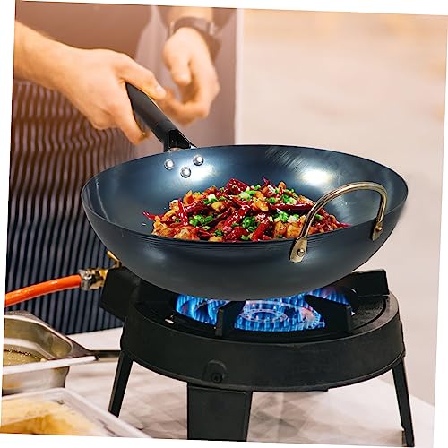Wok tradicional de hierro con mango de madera 12 pulgadas miniatura 7