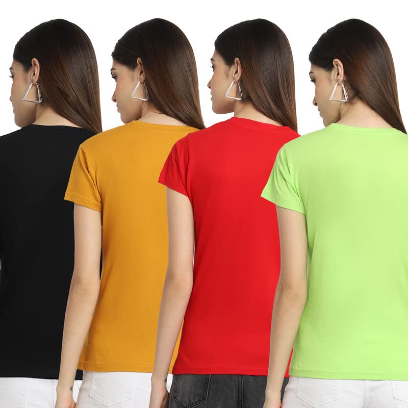 Image of Preneum Women's Cotton Regular Fit Graphic Stylish Printed Short Sleeves Casual T-Shirt |Trend & Styles