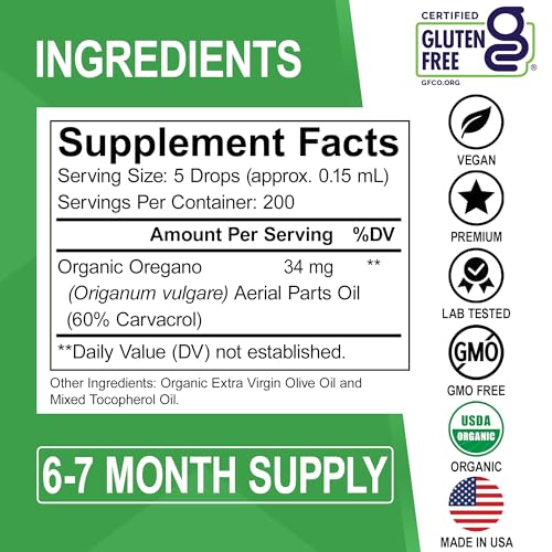 Candida Cleanse Detox & Oregano Oil - Organic Oil of Oregano Drops Liquid, Caprylic Acid Black Walnut Wormwood Support Supplement - Natural Oral Anti Overgrowth Gut Balance Flora Complex Supplements
