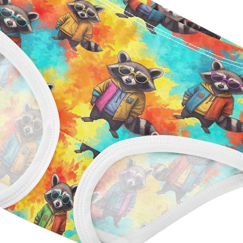 Joisal Colorful Girls Underwear Toddler 2t Cotton Panties Little Girl Cool Raccoons Colorful Kids Briefs Undies4