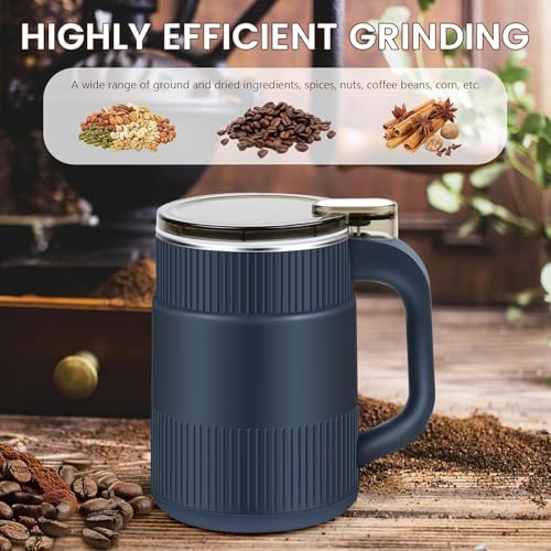 Image of Electric Coffee Spice Grinder Machine Stainless Steel Blade Grinder Coffee Beans Dry Masala Herbs Nuts Grains Compact Multipurpose Kitchen Grinder Home Use (Blue)