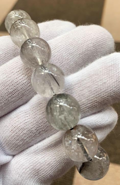 Amazon.co.jp: ！大玉！虹入り！プラチナ ルチルクォーツ ブレスレット