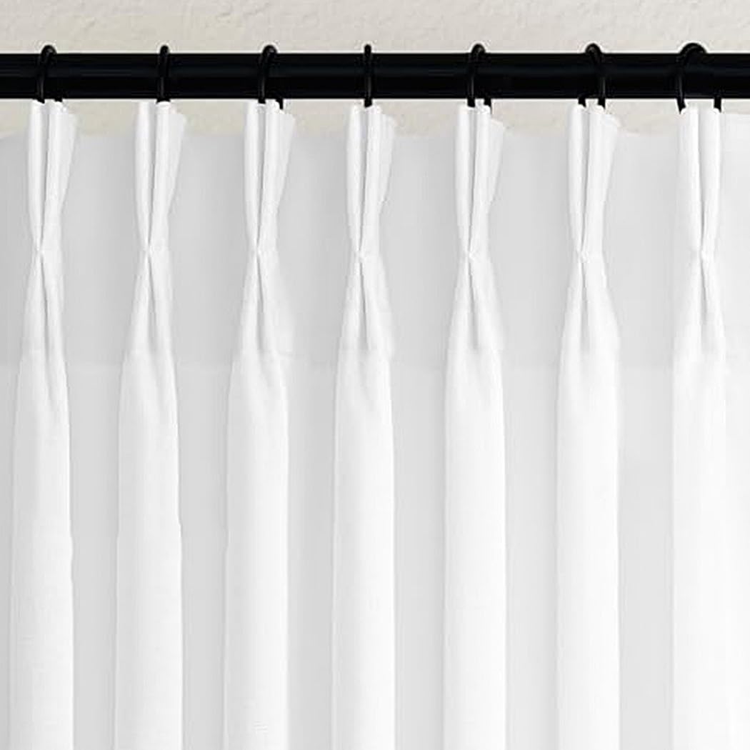AWSQ23 Linen Curtains Pinch Pleat Bedroom Drapes Singel Panel